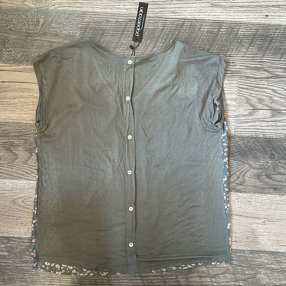 Papermoon NWT‎ Women's Floral blouse Green size small - Picture 8 of 9